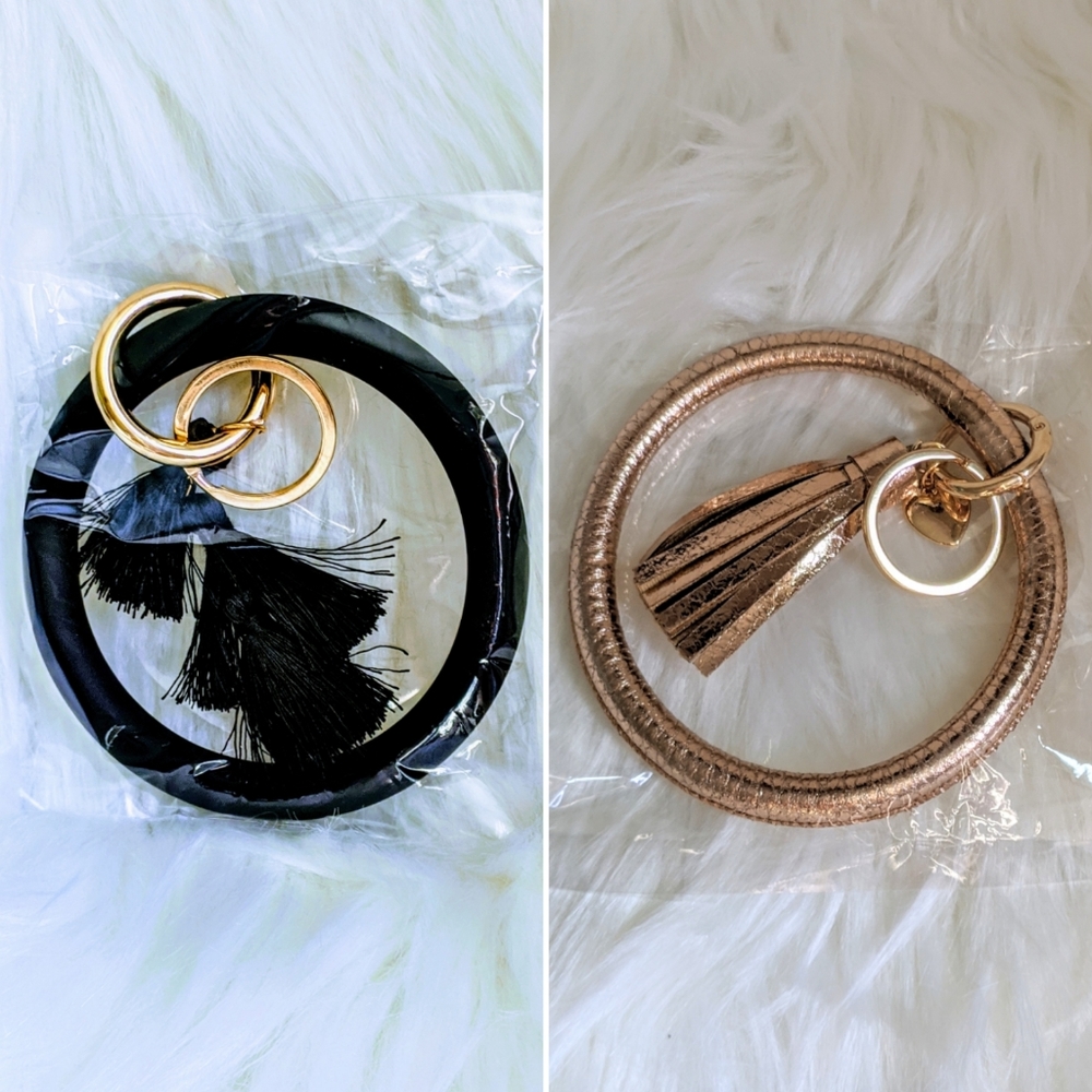 Two keychain Bangle bracelet keyrings